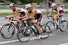 Triathlon Radrennen dynamische Fahrt Bewegung Radfahrer Männer-Trio