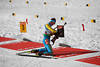 Biathlon Schiessstand Kleinkaliberschiessen im Liegen