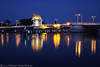 Kappeln Nacht-Romantik Wasser-Brcke Panorama Laternenlichter Spiegelung