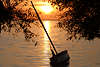Sonnenuntergang ber See Segelboot in Wasser Romantik Naturfoto