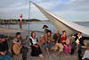 Piraten singen Lieder in Zelt Eckernförde Sandstrand Lagerromantik am Meer-Wasser vor Leuchtturm