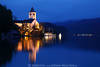 Leinwanddruck vom Wolfgangsee Wasser Romantik-Nachtpanorama Stimmungsbild