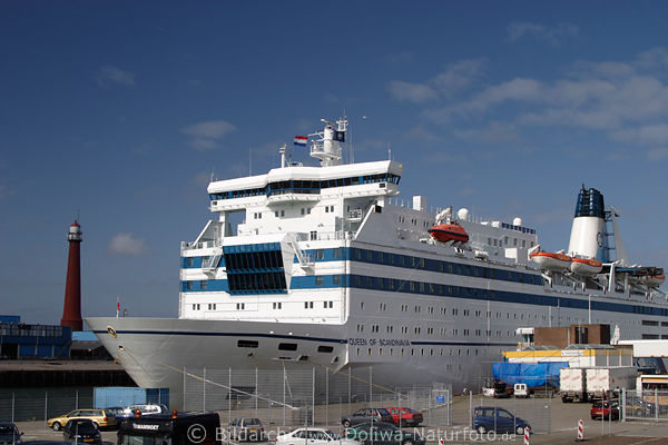 Ijmuiden Fhrhafen Port mit Schifffhre Queen of Scandinavia