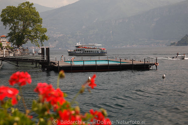 Tremezzo Como-See Landschaft Wasser Schiff swimming-pool Besucher