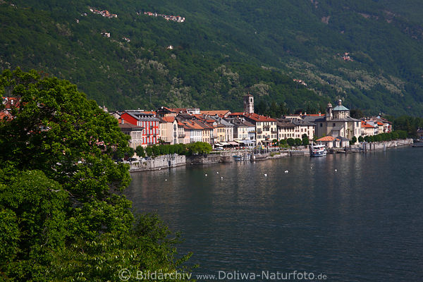 Cannobio City Huser am Seeufer Lago Maggiore Kste Berghang