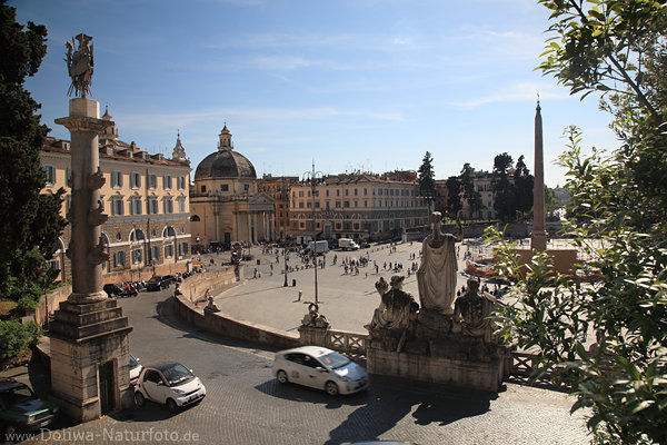 Rom Popolo Piazza Stadtplatz Denkmler Landschaft Blick von oben