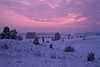 Frostige Winterlandschaft Rothimmel Abendstimmung Naturfoto Dämmerung über Schnee nach Sonnenuntergang