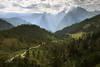 915045_Alpengipfel Naturbild in Gegenlicht Berchtesgaden Berge Tal-Wanderweg unter Watzmann