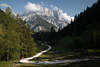 913275_Klausbachtal Berge-Radwanderweg Foto mit Radfahrer Bergpiste vor Ramsauer Dolomiten Naturbild