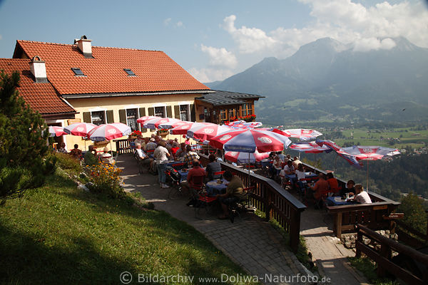 Berggaststätte Söldenköpfl Panorama-Terrasse mit Watzmannblick Berchtesgadener Tal