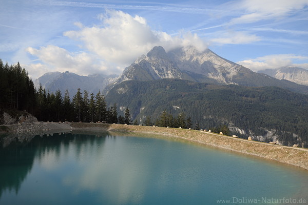 Stausee Wasserbecken Watzmann-Skyline Gipfelblick