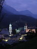 Berchtesgaden Nachtfoto Kirchen Trme Lichter Alpenstadt in Berglandschaft