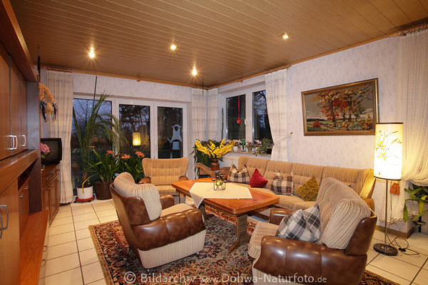 Wohnhausidylle Ferienhauszimmer Gemtlichkeit Lichter schne Abendstimmung