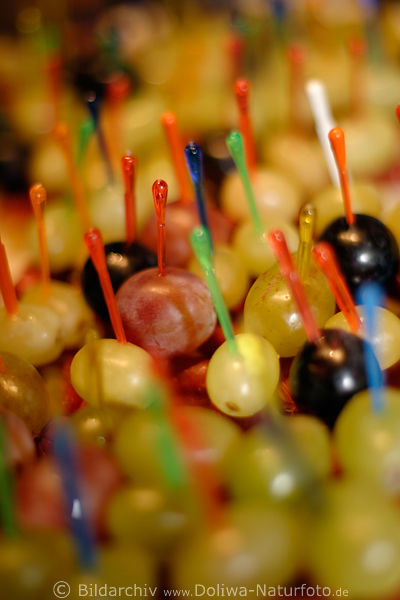Stbchen-Spiesse Feld Partyspiesse mit Weintrauben