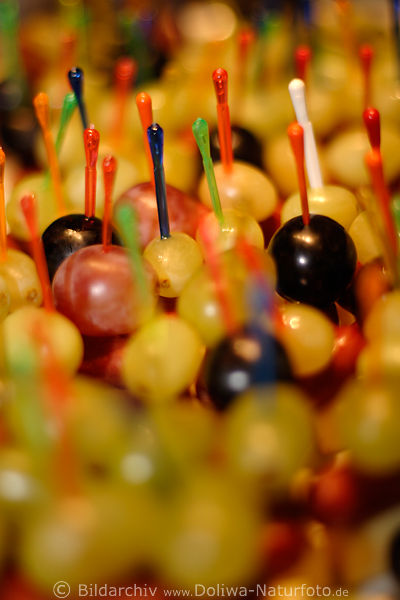 Partyspiesse aufgespiet ssse Frchte Partyhappen Trauben-Kse