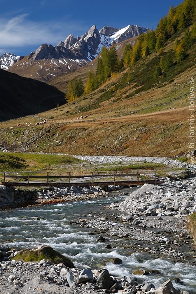 Arvental Alpenbild Gipfellandschaft ber Bergbach Schwarzach Herbst Naturfoto mit Khen