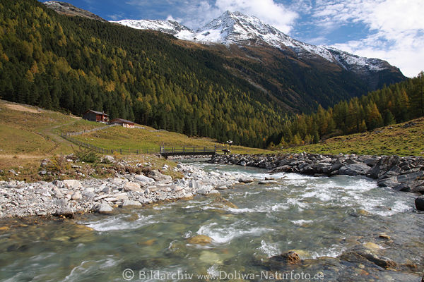 Wasserbach Schwarzach in Oberhaus-Alm Alpen Hutner Jausenstation