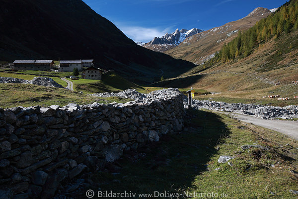 Seebachalm Berge Bauernhtten Gerll Steinmauer