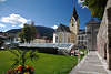 004901_ Lienz Park Foto Grnwiese Spitalskirche Stadt-Mauer Bild Hochstein-Bergblick