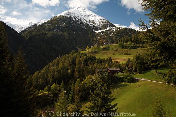 Groderhof Bild in Naturlandschaft mit Kapelle auf Bergalm ber Hinterbichl im Hinteren Iseltal