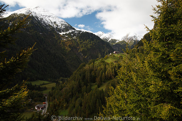 Hinteres Iseltal grne Berghnge unter Toinigspitze Naturlandschaft Bild mit Groderhof ber Hinterbichl