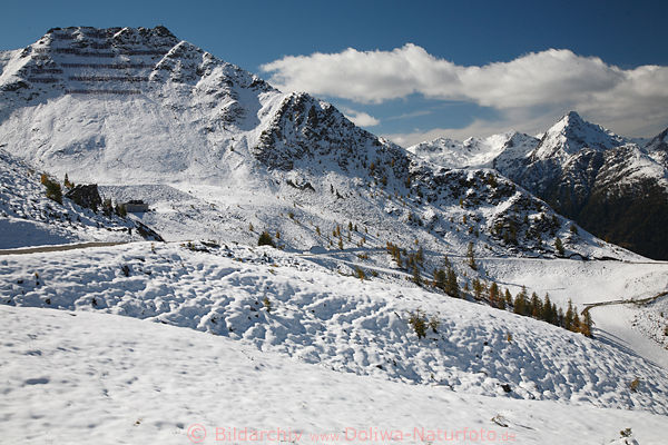 Gipfel Brunkpfl & Groer Zunig Photo in Schnee Alpen Winterlandschaft weisse Bergpanorama