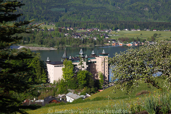 Hotel Scalaria am Wolfgangsee Wasser grne Landschaft Bergsicht
