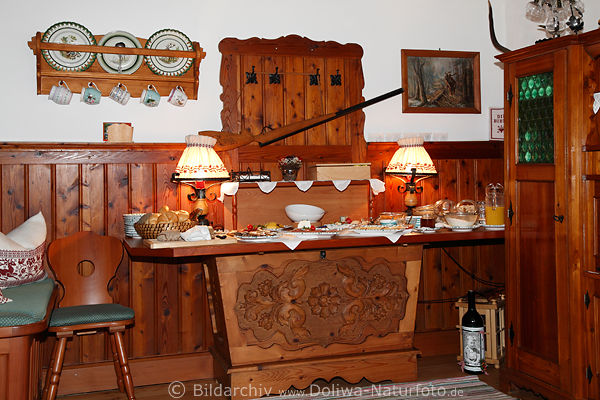 Frhstcksbuffet lndliches Ambiente