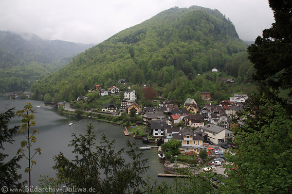 Traunkirchen Berge Dorf am Traunsee Naturidylle Bild Wandern Seeblick ber Stadtdcher