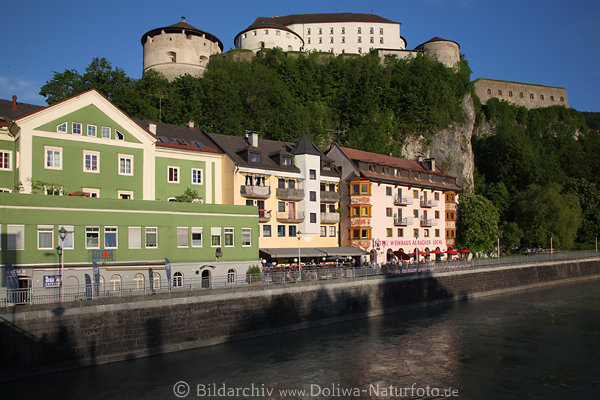Kufstein Hotel Weinhaus Auracher Lchl am Innufer Foto unter Festung Panorama