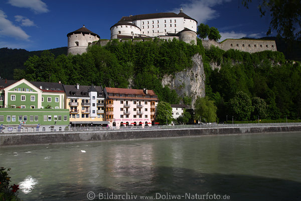 Burg Kufstein Innufer Wasser Promenade Unterstadt Huser Panorama
