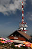 Pfänder Gasthaus Pfänderspitze Turmmast Antennen Sonnenschirme