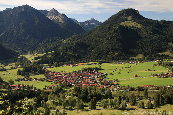 Bad-Oberdorf in Allgu-Alpen Gipfel Grnwiesen Naturidylle Ostrachtal