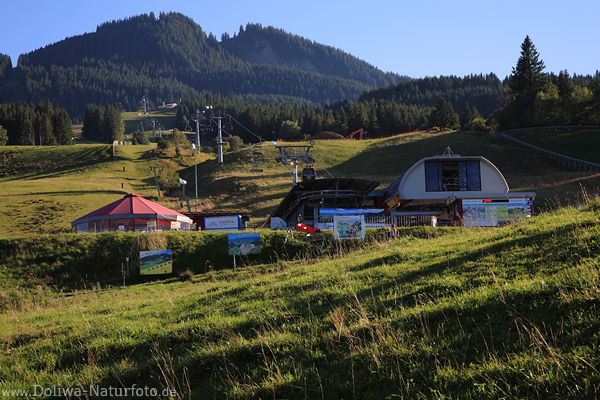 Alpspitzbahn Nesselwang Berghang in Abendlicht Allgu Alpen Gondel+Sessellift Naturfoto