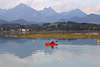 Forggensee Paddelboot in Allgu Alpenpanorama