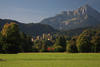 Alpenschloss Hohenschwangau vor Gipfel Ammergebirge Grnwiese Berg Wald Naturfoto 811388 Allgubild
