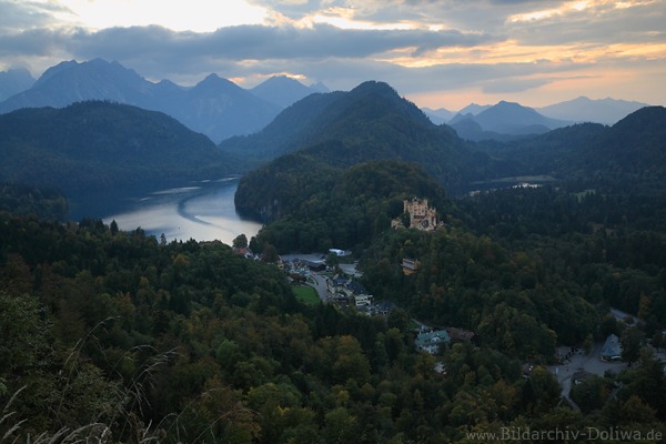 Hohenschwangau Alpenpanorama Naturfoto Berge Seen 811674 Gipfel-Bild Ammergebirge Skyline