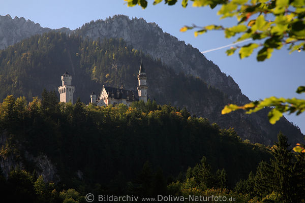 Kings Castle Neuschwanstein Schloss unter Alpenberg auf Fels
