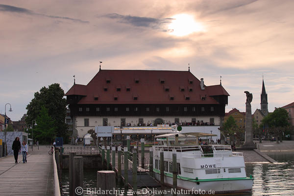 Konzilgebude Konstanz Hafen Schiff Port Bodensee Uferpromenade