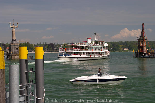 Schiff-Hafen Konstanz am Bodensee Wasser Ausflugsboot Touristikverkehr