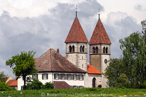Sankt Peter & Paul Doppelturmkirche Foto Insel Reichenau Niederzell Bild