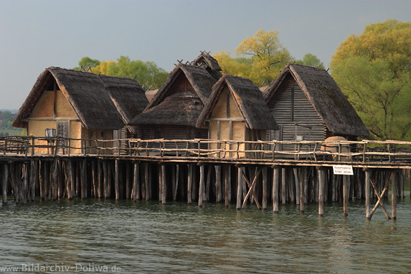 Uhldingen Pfahlbauten in Bodensee Freilichtmuseum berlingersee