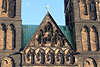 610554_ St.Petri Dom Fassadendetail Giebel Skulpturen Schnitzereien Foto Bremer Kirche