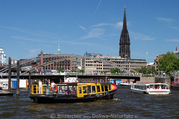 Hamburg Hafenrundfahrt Ausflugsschiffe Verkehr vom Niederhafen zur Alster & Binnenhafen