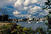 2901_Hamburg Elbe Fluss Landschaft Bild unter Kumuluswolken Hafenstadt Südseite Stimmung am Wasser