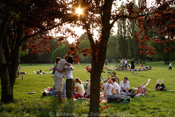 Picknick Alsterwiese Sonnenuntergang Hamburg