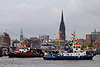 Schlepperballet Foto beim Hafengeburtstag Fest in Hamburg an Elbe und Baumwall