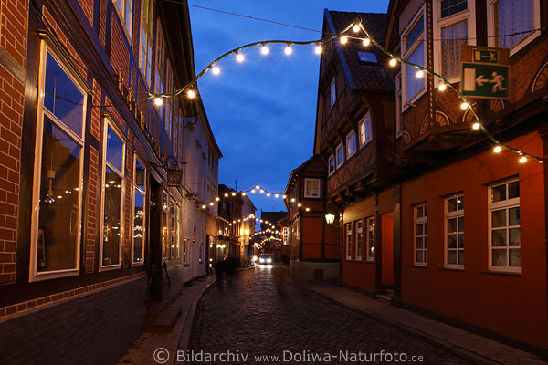 Adventgasse Altstadt Lauenburg geschmckte Weihnachtszeit