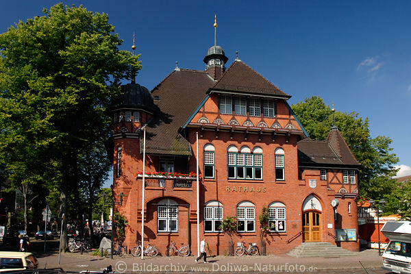 Burg auf Fehmarn historisches Rathaus alte Backstein Architektur in Stadtzentrum