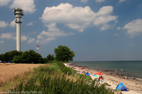 Fehmarn NaturStrand Zelte am Meerwasser